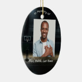 Christian Memorial Pocket Card Basketball Game Keramisch Ornament (Rechts)