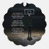 Christian Memorial Pocket Card Basketball Game  Ornament Kaart (Achterkant)