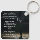 Christian Memorial Pocket Card Basketball Game Sleutelhanger (Achterkant)