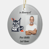 Christian Memorial Semi-Truck Tractor-trailer Keramisch Ornament (Links)