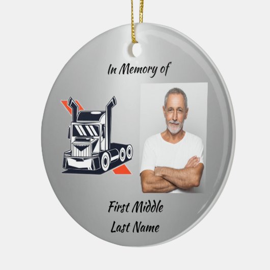 Christian Memorial Semi-Truck Tractor-trailer Keramisch Ornament (Links)