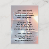 Christian Memorial Semi-Truck Tractor-trailer  Visitekaartje (Voorkant)