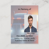 Christian Memorial Semi-Truck Tractor-trailer  Visitekaartje (Achterkant)