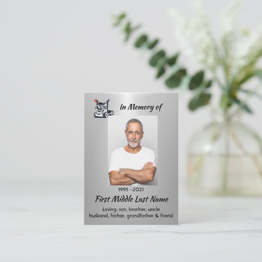 Christian Memorial Semi-Truck Tractor-trailer  Visitekaartje (Staand voorkant)