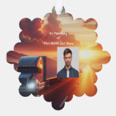 Christian Memorial SemiTruckTractor-trailer  Ornament Kaart (Achterkant)