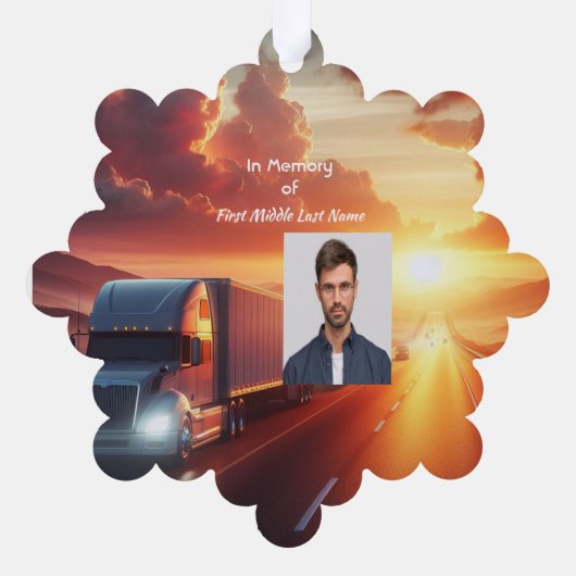 Christian Memorial SemiTruckTractor-trailer  Ornament Kaart (Achterkant)