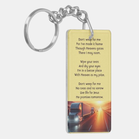 Christian Memorial SemiTruckTractor-trailer  Sleutelhanger (Voorkant Links)