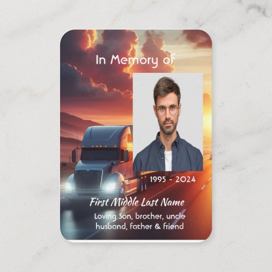 Christian Memorial SemiTruckTractor-trailer  Visitekaartje (Achterkant)