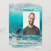 Christian  Memorial  Service Wave Surfer Water Kaart (Voorkant / Achterkant)
