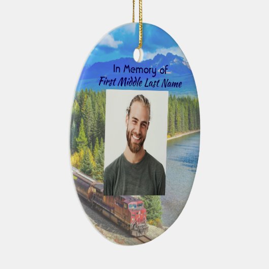 Christian Memorial Train Rail Tram Railway Keramisch Ornament (Rechts)