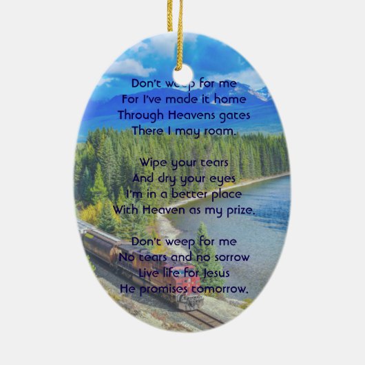 Christian Memorial Train Rail Tram Railway Keramisch Ornament (Achterkant)