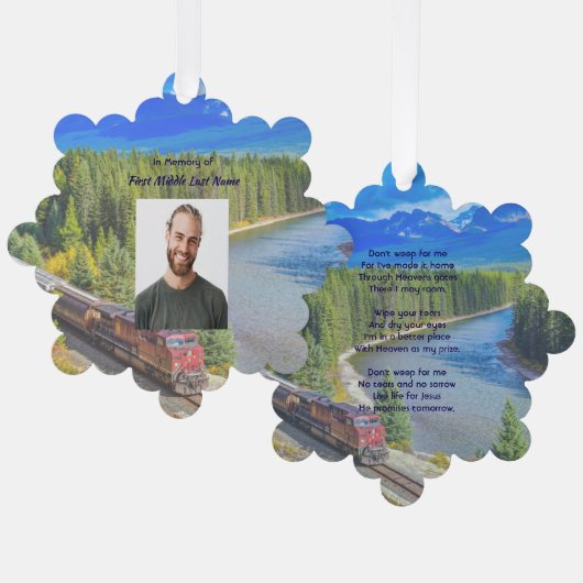 Christian Memorial Train Rail Tram Railway Ornament Kaart (Voorkant / Achterkant)