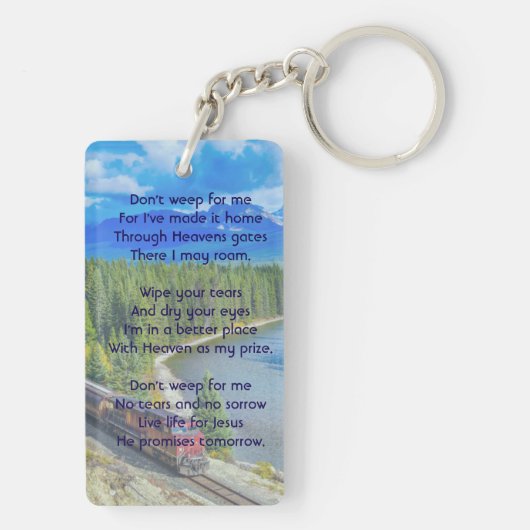 Christian Memorial Train Rail Tram Railway Sleutelhanger (achterkant)