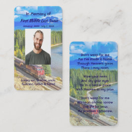 Christian Memorial Train Rail Tram Railway Visitekaartje