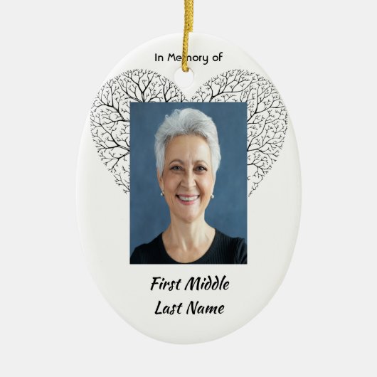 Christian Memorial  Tree of Life Heart Love Keramisch Ornament (Voorkant)