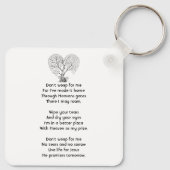 Christian Memorial  Tree of Life Heart Love Sleutelhanger (Achterkant)
