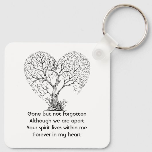 Christian Memorial  Tree of Life Heart Love Sleutelhanger (Achterkant)