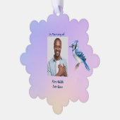 Christian Memorial Watercolor Bluejay Garden  Ornament Kaart (Links)