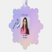 Christian Memorial Watercolor Bluejay Garden  Ornament Kaart (Links)