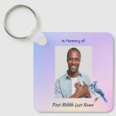 Christian Memorial Watercolor Bluejay Garden  Sleutelhanger (Voorkant)