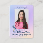 Christian Memorial Watercolor Bluejay Garden  Visitekaartje (Voorkant)