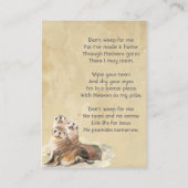 Christian Memorial  Watercolor Seals Animals Visitekaartje (Achterkant)