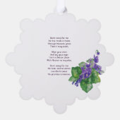 Christian Memorial Watercolor Wild Violet Ornament Kaart (Achterkant)