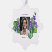 Christian Memorial Watercolor Wild Violet Ornament Kaart (Links)