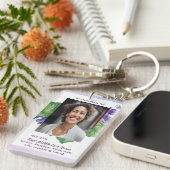 Christian Memorial  Watercolor Wild Violet Sleutelhanger (Voorkant Rechts)