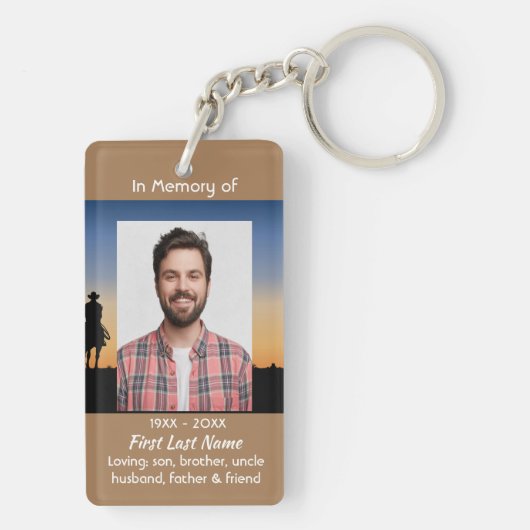 Christian Memorial Western Horse Back Riding Sleutelhanger (achterkant)