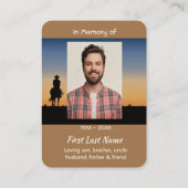 Christian Memorial Western Horse Back Riding Visitekaartje (Achterkant)