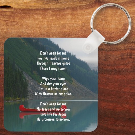 Christian Memorial Wilderness Lake Canoe Sleutelhanger (Achterkant)