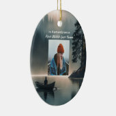 Christian Memory Keepsake Wilderness Lake Canoe Keramisch Ornament (Rechts)
