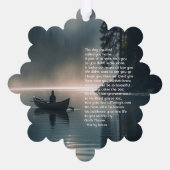 Christian Memory Keepsake Wilderness Lake Canoe Ornament Kaart (Achterkant)