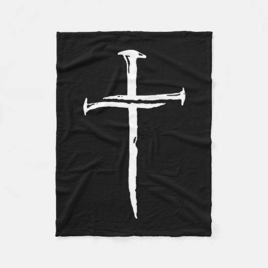 Christian Minimalist Three Nails Cross Religious J Fleece Deken (Voorkant)