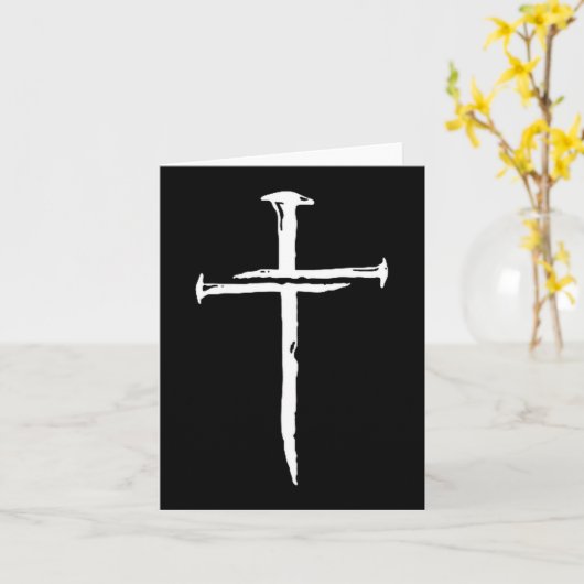 Christian Minimalist Three Nails Cross Religious J Kaart (Gele Bloem)
