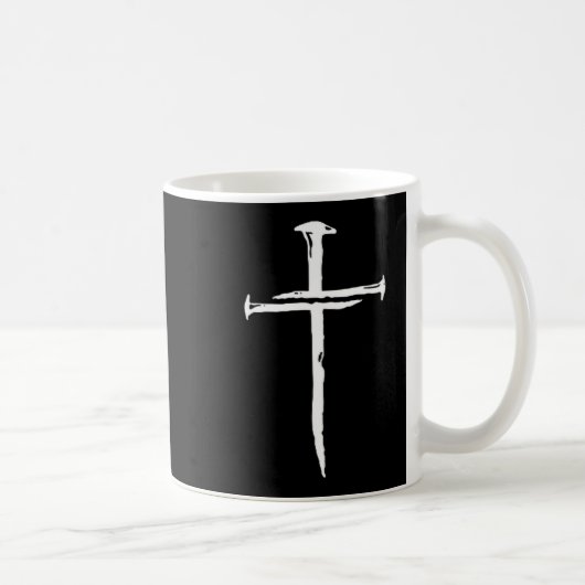 Christian Minimalist Three Nails Cross Religious J Koffiemok (Rechts)