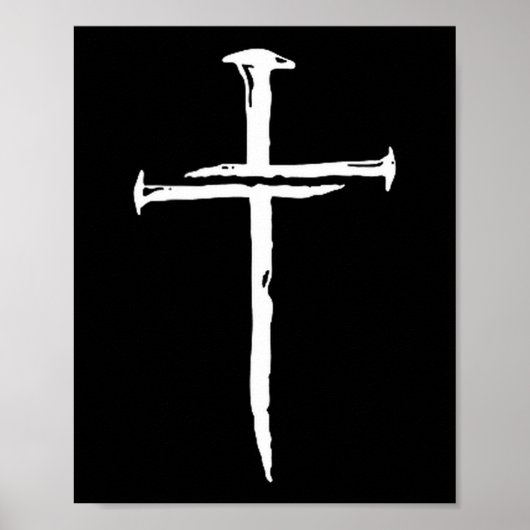 Christian Minimalist Three Nails Cross Religious J Poster (Voorkant)