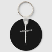 Christian Minimalist Three Nails Cross Religious J Sleutelhanger (Voorkant)