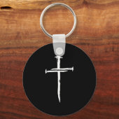 Christian Minimalist Three Nails Cross Religious J Sleutelhanger (Voorkant)
