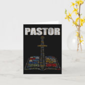 Christian Minister Word Cloud Church Pastor Apprec Kaart (Gele Bloem)
