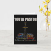 Christian Minister Word Cloud Youth Pastor Appreci Kaart (Gele Bloem)