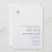 Christian Modern Minimal Monogrammed Cross Photo Kaart (Voorkant)