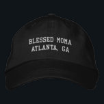 Christian Mother’s Day Custom Embroidered Hat Geborduurde Pet<br><div class="desc">This “Blessed Mama” embroidered hat is a heartfelt Christian gift for mothers who cherish faith and family. Featuring a minimalist embroidered design with optional location personalisation,  it’s ideal for Mother’s Day,  baby showers,  or meaningful everyday wear. 
A classic hat with lasting spiritual significance.</div>
