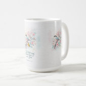 Christian Mug | “Be still” Floral Script Koffiemok (Voorkant rechts)