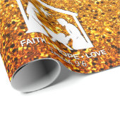 Christian Nativity Faux Glitter Christmas Cadeaupapier (Rol Hoek)