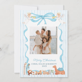 Christian Nativity Photo Greeting Christmas Card, Feestdagenkaart