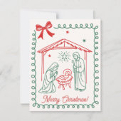 Christian Nativity Scene Religious Christmas Feestdagenkaart (Voorkant)