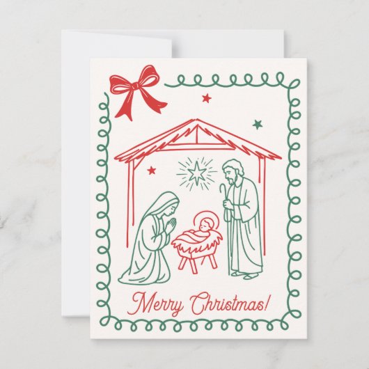 Christian Nativity Scene Religious Christmas Feestdagenkaart (Voorkant)