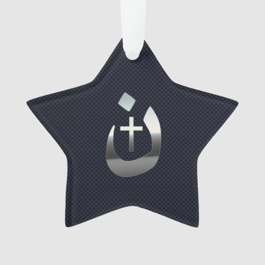 Christian Nazarene Symbol on Navy Blue Ornament (voorkant)